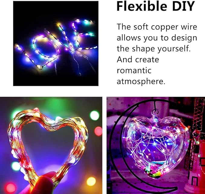 12 Pack Fairy Lights Battery Operated String Lights，7FT 20LED Waterproof Silver Wire Christmas Lights Outdoor,Firefly Mini Lights for Bedroom Party Birthday Wedding Indoor Decorations.