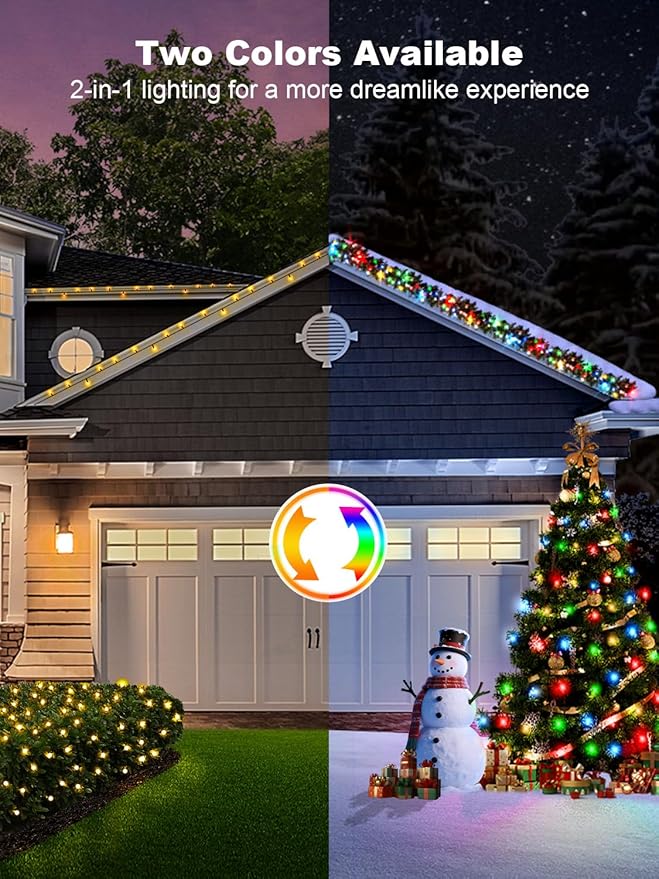 300 LED Color Changing Christmas String Lights, 100FT Warm White Multicolor Outdoor Fairy Lights with Remote, Timer, Memory, 8 Modes, Waterproof Christmas Tree Lights for Bedroom Classroom Patio Party