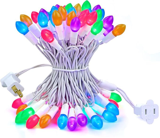 BOHON Easter Lights String 50 LED 17FT Multi Color Christmas Lights White Wire Pastel String Lights Plug in for Bedroom Indoor Patio Wreath Carnival Easter Decorations Outdoor, Waterproof