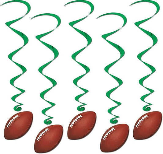Beistle Football whirls hanging decorators
