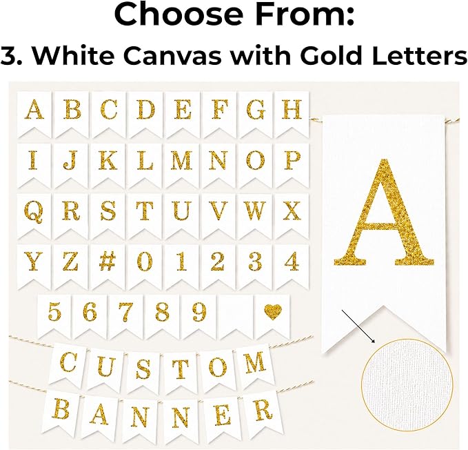 Custom Banner with Letters – Personalized Burlap or White Canvas Banner, Premium Durable Fabric, Neutral Party Decor, Choose Your Message, DIY or Pre-Strung Option, Made For You