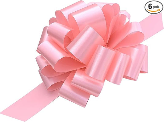 Large Rose Petal Pink Bows - 9" Wide, Set of 6, Easter, Spring, Mother's Day, Baby Shower, Gift Bows, Gender Reveal, Birthday, Presents, Breast Cancer Awareness, Anniversary, Valentine's Day, Office