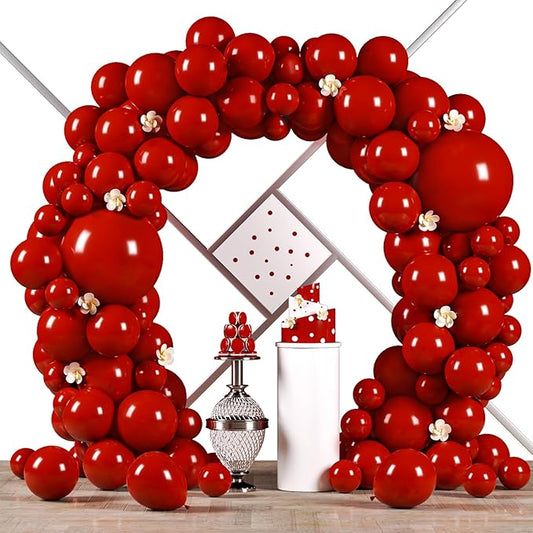 Voircoloria 90pack Ruby Balloons Different Size 18/12/10/5 Inch Ruby Balloon Garland Arch Kit for Graduation, Wedding, Birthday, Princess Them, Valentine's Day, Anniversary Party Decorations