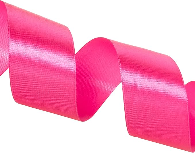 YASEO 1 1/2 Inch Rose Red Solid Satin Ribbon, 50 Yards Craft Fabric Ribbon for Gift Wrapping Floral Bouquets Wedding Party Decoration