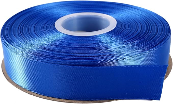 ITIsparkle 1" Inch Double Faced Satin Ribbon 50 Yards-Roll Set for Gift Wrapping Scrap Books Party Favor Hair Braids Baby Shower Decoration Floral Arrangement Craft Supplies, Royal Ribbon