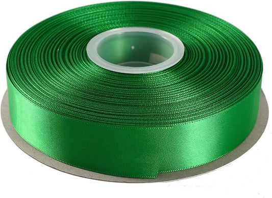 ITIsparkle 1" Inch Double Faced Satin Ribbon 50 Yards-Roll Set for Gift Wrapping Scrap Books Party Favor Hair Braids Baby Shower Decoration Floral Arrangement Craft Supplies, Emerald Ribbon