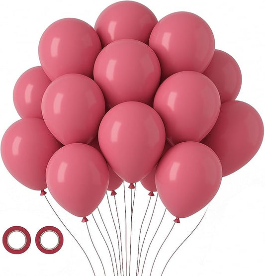 Voircoloria 105pcs Retro Hot Pink Balloons 12inch Party Latex Balloons for Boys Girls Birthday Baby Shower Gender Reveal Wedding Sunflower Party Decorations