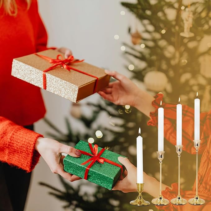 Candlestick Holders 3PCS, Metal Taper Candle Holder, Gold Vintage Candle Holders for Pillar Candles, Table Mantel Wedding Festive Decor Party Party Decor Christmas Decorations