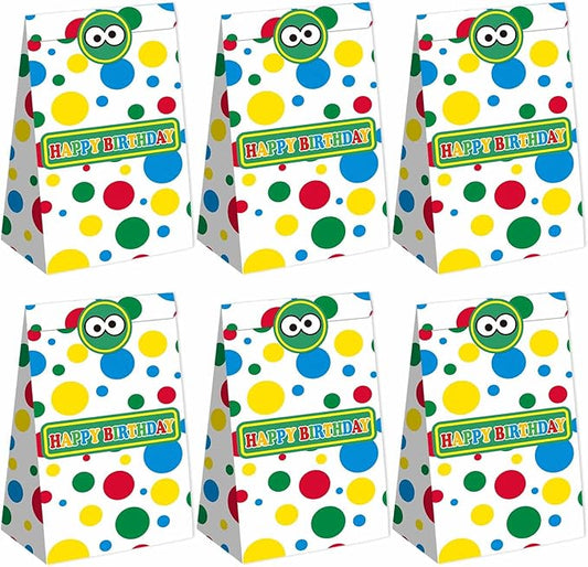 Zliisang 16PCS Cartoon Party Favor Bags Colorful Goodie Gift Bags for Kids Birthday Party Gift Supplies Happy Birthday Party Decorations