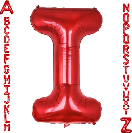 AULE red Letter Balloons I 40Inch Large Giant big Foil Mylar red I Balloon for Birthday Aniversary Party Decorations
