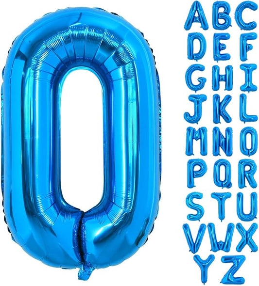 TONIFUL 40 Inch Large Blue Letter O Balloon - Giant Alphabet Foil Mylar for 2026 Graduation Birthday Party, Anniversary, New Year, Graduation Supplies Decorations