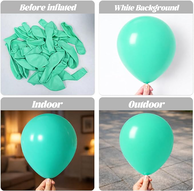 Voircoloria 110pcs Teal Balloons 12inch Turquoise Latex Party Balloons for Graduation, Wedding, Birthday, Bridal Shower, Baby Shower, Anniversary Party Decorations