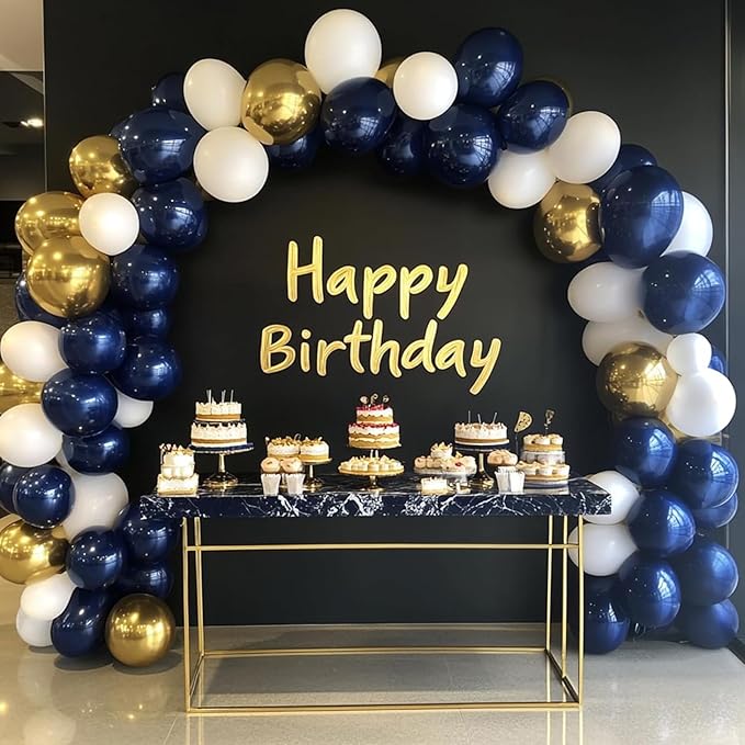 RUBFAC 87pcs Navy Blue Balloons Different Sizes 18 12 10 5 Inches, Premium Party Latex Balloons Arch Kit Garland for Birthday Wedding Graduation Baby Shower Party Decoration