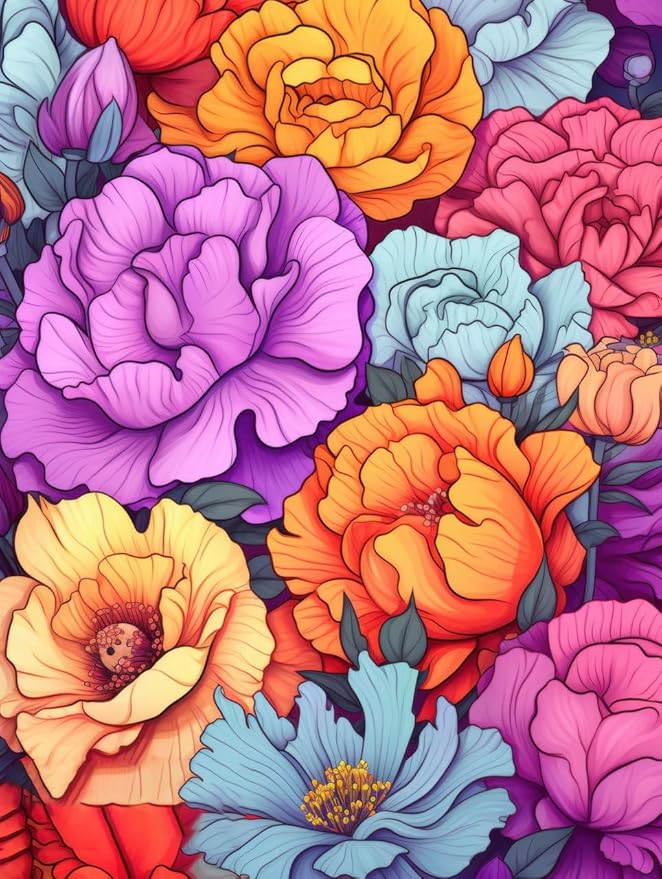 Easy Clean Floral Outdoor Rug 6x9 Yellow Purple Machine Washable Area Rugs for Patio Balcony Camping Pool Garden Non Slip Waterproof Outside Carpet Vibrant Low Pile Porch Mat