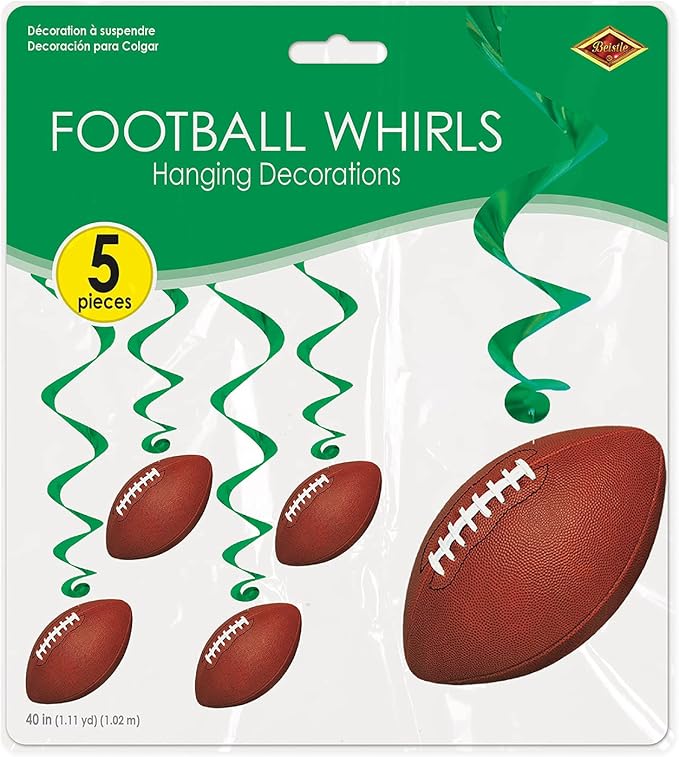 Beistle Football whirls hanging decorators