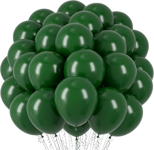 Voircoloria Dark Green Balloons, 66pack 12inch Green Latex Party Balloons for Birthday, Graduation, St. Patrick's Day, Christmas, Baby Shower, Dinosaur Party, Anniversary Party Decorations