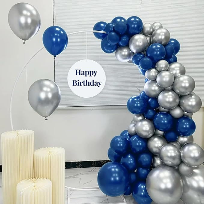 110pcs Navy Blue Balloon 12 Inch, Navy Blue Latex Balloon for Birthday Party Baby Shower Wedding(with 2 Ribbons).