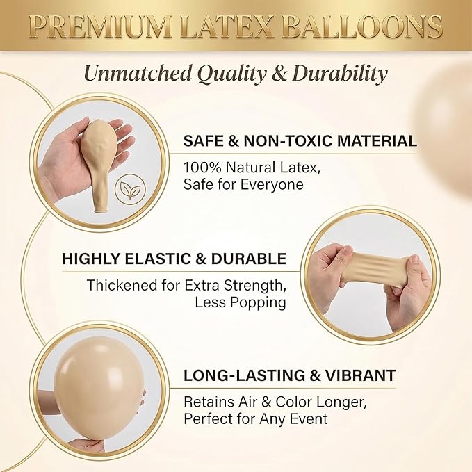 Set of 2 Balloon Column Kit with Nude&Pastel Pink&Metallic Gold White Balloons, Base and Pole - DIY Balloon Tower Stand for Party Decorations, Wedding Backdrop, Birthday, Bridal Shower