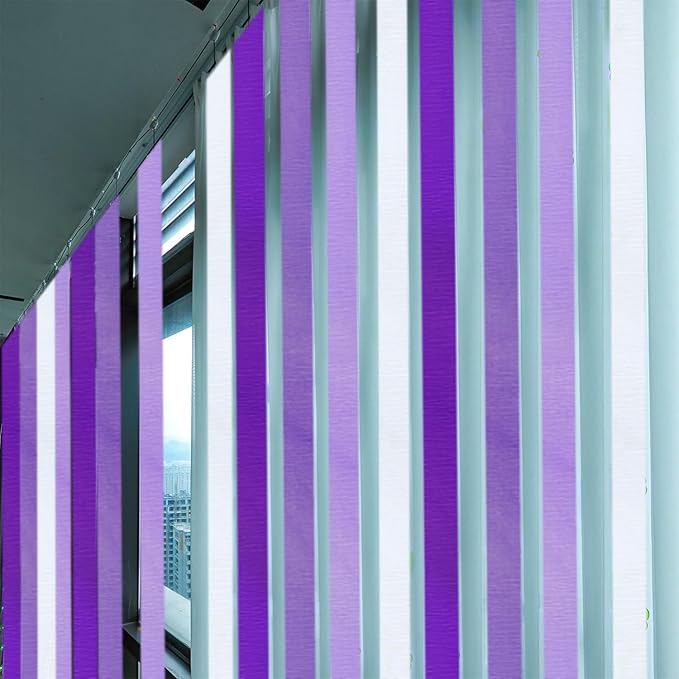 PheiLa 4 Rolls Crepe Paper Streamers Purple and White Paper Party Streamers for DIY Gift Wrapping Wedding Engagement Birthday Lavender Party Home Decoration, 1.77 Inch x 82 Ft/Roll, 328ft