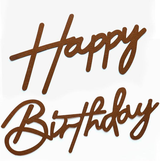 Brown Happy Birthday Sign for Birthday Arch Backdrop - Felt Happy Birthday Letters for Balloon Banner Backdrop Wall Decorations for Birthday Banner for Women, Men, Kids