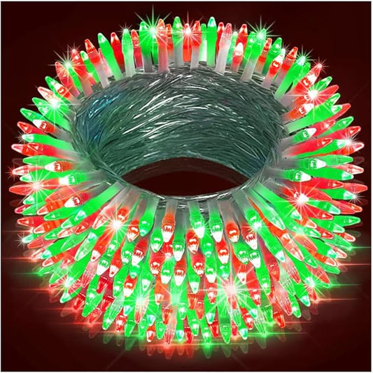 350LED Christmas Lights Indoor Outdoor, 90ft 12 Modes Red & Green LED String Lights with Timer Dimmable, Waterproof Christmas Tree Lights for Xmas Patio Yard Fence Balcony Garden Party Decor Red&Green