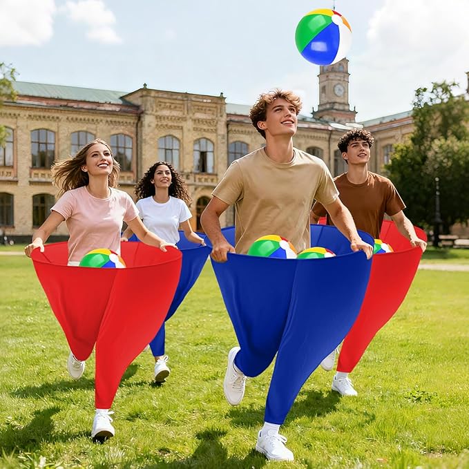 Granny Pants Yard Game Freaky Party Games Pants with Bouncy Balls and Air Pump Oversized Granny Pants Outdoor Game for Adults and Family Interactive Throwing Game for Group Gatherings