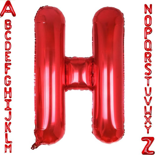AULE red Letter Balloons H 40Inch Large Giant big Foil Mylar red H Balloon for Birthday Aniversary Party Decorations