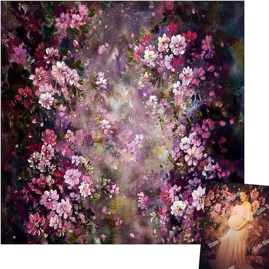 Kate 10x10ft Abstract Pink Flowers Backdrops for Photography Spring Watercolor Painting Floral Background Pregnant Woman Girls Princess Portrait Studio Backdrop