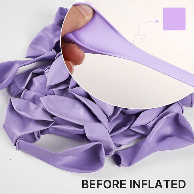 PartyWoo Lavender Balloons 99pcs Different Sizes Pack of 36 18 12 10 5 Inch Light Pastel Purple Lilac Balloon Arch Kit for Baby Shower Bachelorette Fairy Birthday Princess Party Decorations Purple-Q10