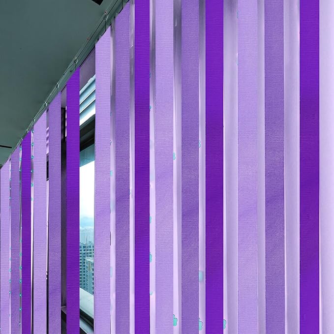 PheiLa Purple Crepe Paper Streamers 6 Rolls 492ft, Crepe Paper Birthday Decorations Purple Paper Party Streamers for DIY Gift Wrapping Wedding Holiday Party Decor, 1.77 Inch x 82 Ft/Roll