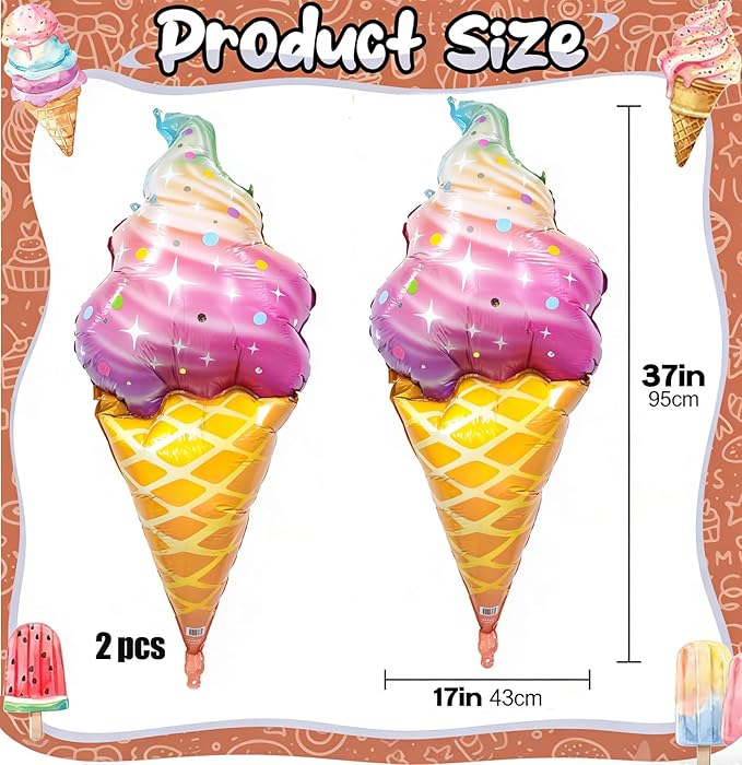 Pastel Balloon Garland Arch Kit, 142pcs Pastel Balloons Macaron Rainbow Balloons Ice Cream Foil Party Balloons for Birthday Ice Cream Theme Party Decorations