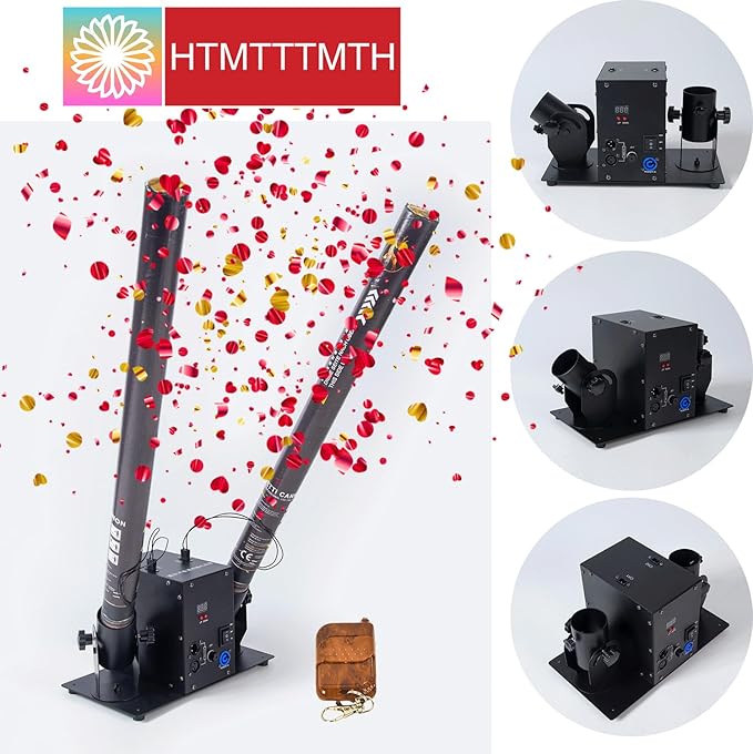 Electric Confetti Launcher Confetti Shooter with Wireless Remote for DJ Party Nightclub Wedding Stage Concert Event Show