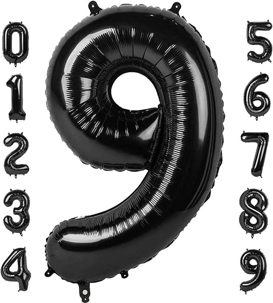 40 Inch Black Numbers 9 Balloon, Balloons Decorations for 9 19 90 Birthday Party, Engagement, Wedding, Graduations, Photo Shoot Supplies