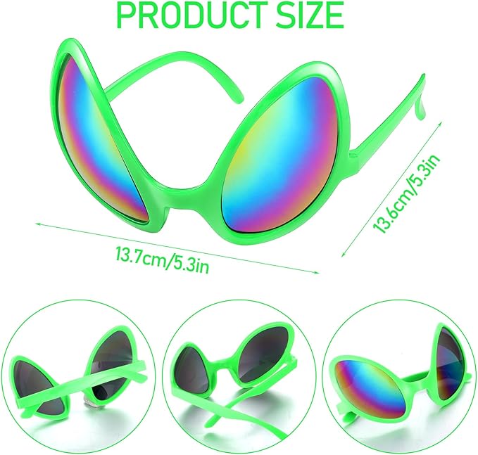 Bencailor 12 Pack Alien Glasses with Lenses Funny Alien Sunglasses Bulk for Cosplay Costume Accessories Carnival Mardi Gras Party Favor (Mixed Colors)
