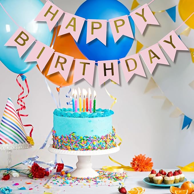 Happy Birthday Banner Party Banner Birthday Hanging Decoration for Women Men Girls Boys Adults Pets Party Backdrop Wall Decor Party Supplies