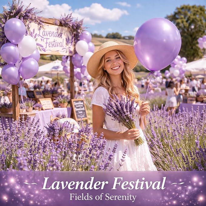 Pastel Purple 100 Pack, 12 Inch Lavender Light Purple Lilac Round Helium Balloons for Wedding Bridal Shower Baby Shower Birthday Party Decorations