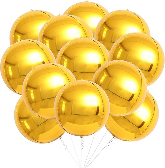 KatchOn, Large Gold Foil Balloons - 22 Inch, Pack of 12 | Gold Balloons for Graduation Decorations 2026 | Mylar Balloons for Anniversary, Wedding, Golden Birthday Party Decorations