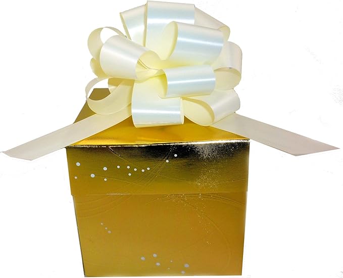 Ivory Decorative Gift Pull Bows - 5" Wide, Set of 10,Easter, Spring, Mother's Day, Birthday, Presents, Gifts, Wedding Decor, Wreath, Baskets, Fundraiser, Reception, Church, Office, School Colors