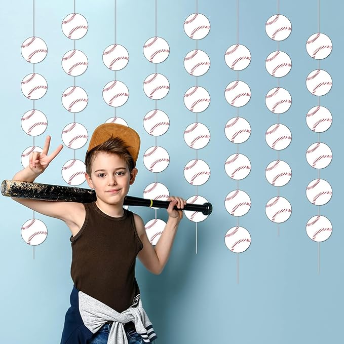 8 Packs Baseball Party Banners Baseball Garland Kit Baseball Hanging Swirl Baseball Party Supplies Decorations Baseball Paper Cutouts for Birthday Party Home Classroom Favor Supplies Decor