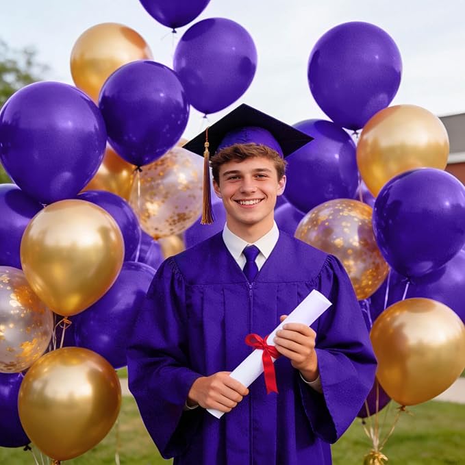 110pcs Purple Balloons 12 inch, Purple Latex Balloons for Birthday Party Baby Shower Wedding(with 2 Ribbons).