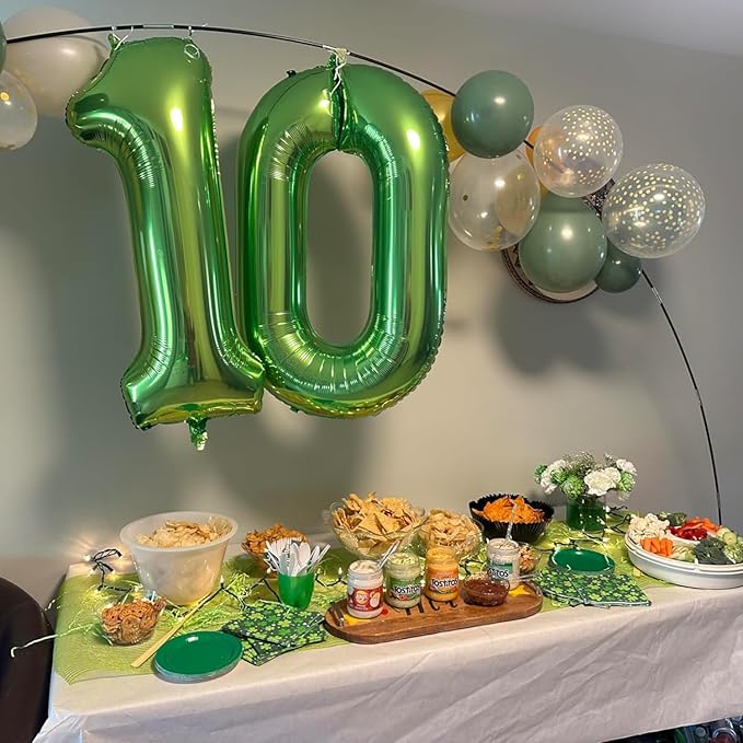 40 inch Number Balloon 0-9 Green Large Number 0 Balloons,Digital Balloons for Birthday Party Celebration Decorations Supplies, Helium Foil Number Balloons for Wedding Anniversary