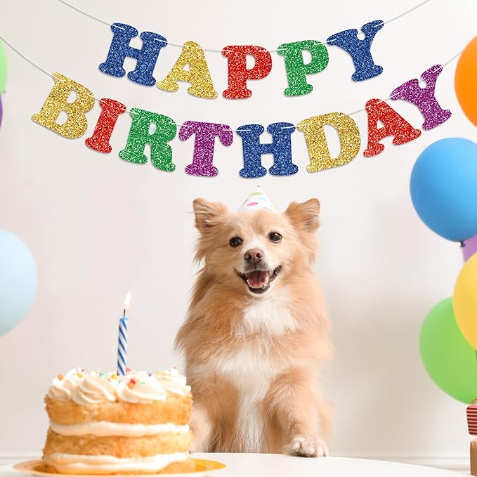 Colorful Happy Birthday Banner Birthday Party Decorations Happy Birthday Banner Bunting Garland Sign for Kids Boys Girls Adults Birthday Baby Shower Celebration Party Backdrops Supplies