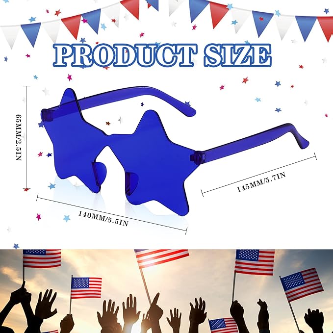 Matcheck 14 Star Shaped Rimless Sunglasses Transparent Candy Color Glasses Irregular One Piece Fun Party Eyewears Teen Adult