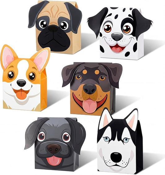 YooNotee 36 Pcs Dog Party Favors Boxes Puppy Theme Birthday Goodie Boxes Candy Gift Bags Cute Dog Party Favor Gift Case for Doggie Birthday Baby Shower Vbs Wedding Decorations