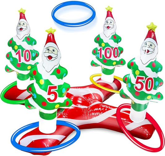 3 Pack Easter Inflatable Easter Games Set, 18 Pieces Inflatable Reindeer Antler Ring Toss Party Game for Kids Adults Family, Indoor Outdoor Ring Toss Toys Gifts Easter Party Favors Carnival Games