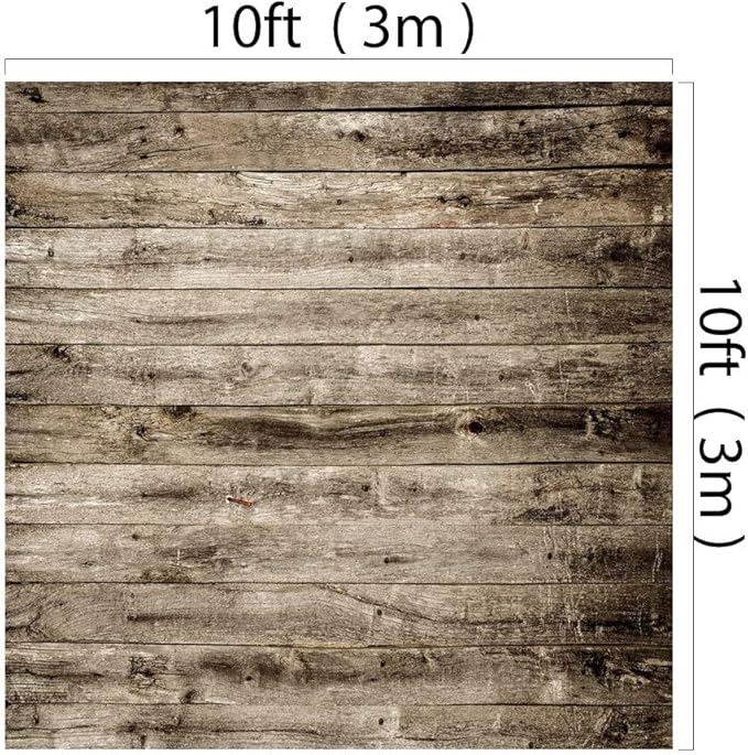Kate 10x10ft Microfiber Retro Wood Texture Backdrop for Photography Vintage Wooden Wall Background Children Portrait Birthday Party Decoration Backdrops Prop