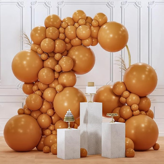 PartyWoo Tan Balloons 140 pcs Different Sizes of 18 12 10 5 Inch Boho Neutral Light Brown Coffee Fall Latex Balloon Arch Kit for Birthday Safari Boy Baby Shower Jungle Party Decorations Brown-F10