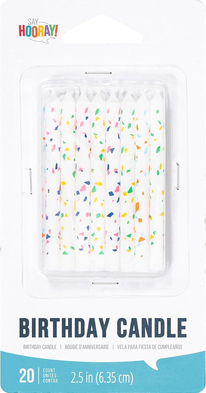 Confetti Print Birthday Candles 20 ct