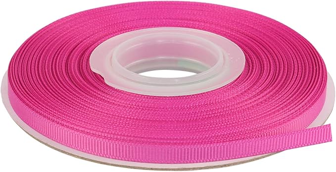 Ribbonitlux 1/4" Wide Solid Grosgrain Ribbon 25 Yards (183-Garden Rose）, Set for Gift Wrapping, Party Decor, Sewing Applications, Wedding and Craft