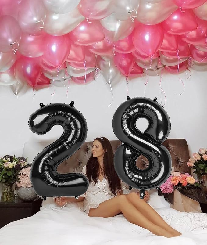 Balloon Numbers 40 Inch 5 Ballon for 5th Birthday Decorations, 15 25 35 50 Big Black Number Balloons for Wedding Photo Shoot Party Decor